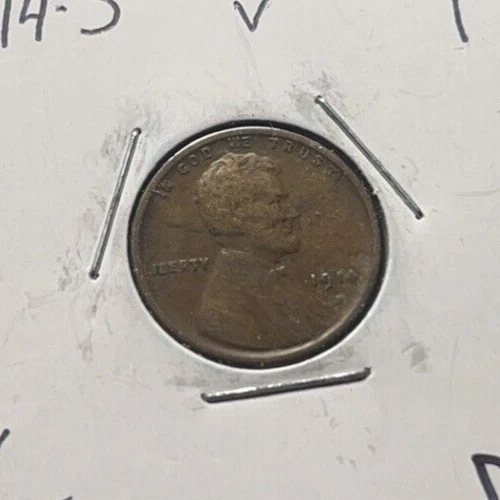 1914-S Lincoln Wheat Cent Penny (VF - Very Fine) Old U.S. Coins