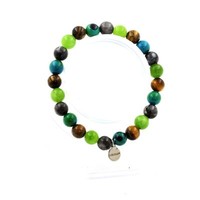 Armband Perlen Tigerauge + Labradorit + Chrysokoll + Peridot 8 Hergestellt