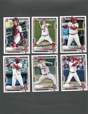 2021 Bowman Draft St. Louis Cardinals PAPER Team Set (6) Holgate Love McGreevy