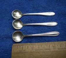 Lot 3 CUILLÈRES À SEL canadiennes RODEN BROS sterling - Motif côtelé - NR