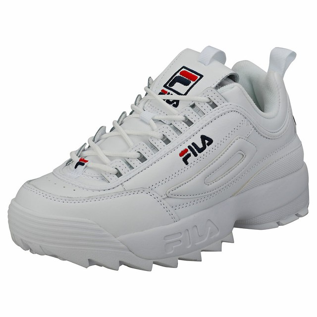 black fila platform trainers