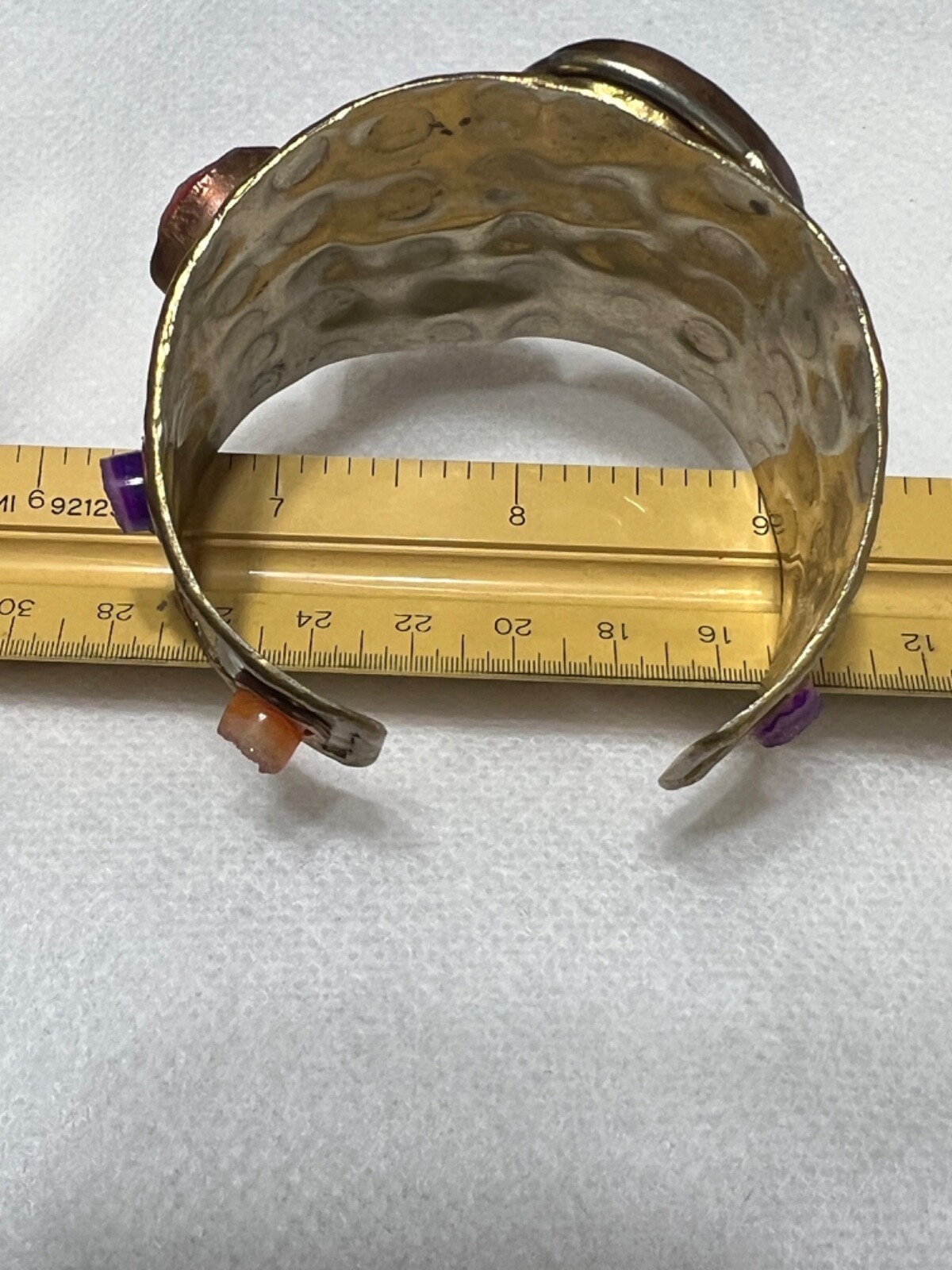 statement silver cuff bracelet with colorful ston… - image 5