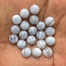 Natural Blue Lace Agate Round 4x4 mm to 20x20 mm Cabochon Loose Gemstone Lot
