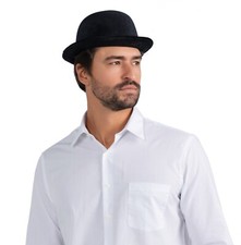 Dress Up America Velvet Derby Hat - Black Bowler Costume Hat