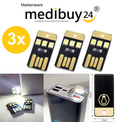 3x USB Lampe 3SMD Leselicht Nachtlicht PC Computer Laptop Handy