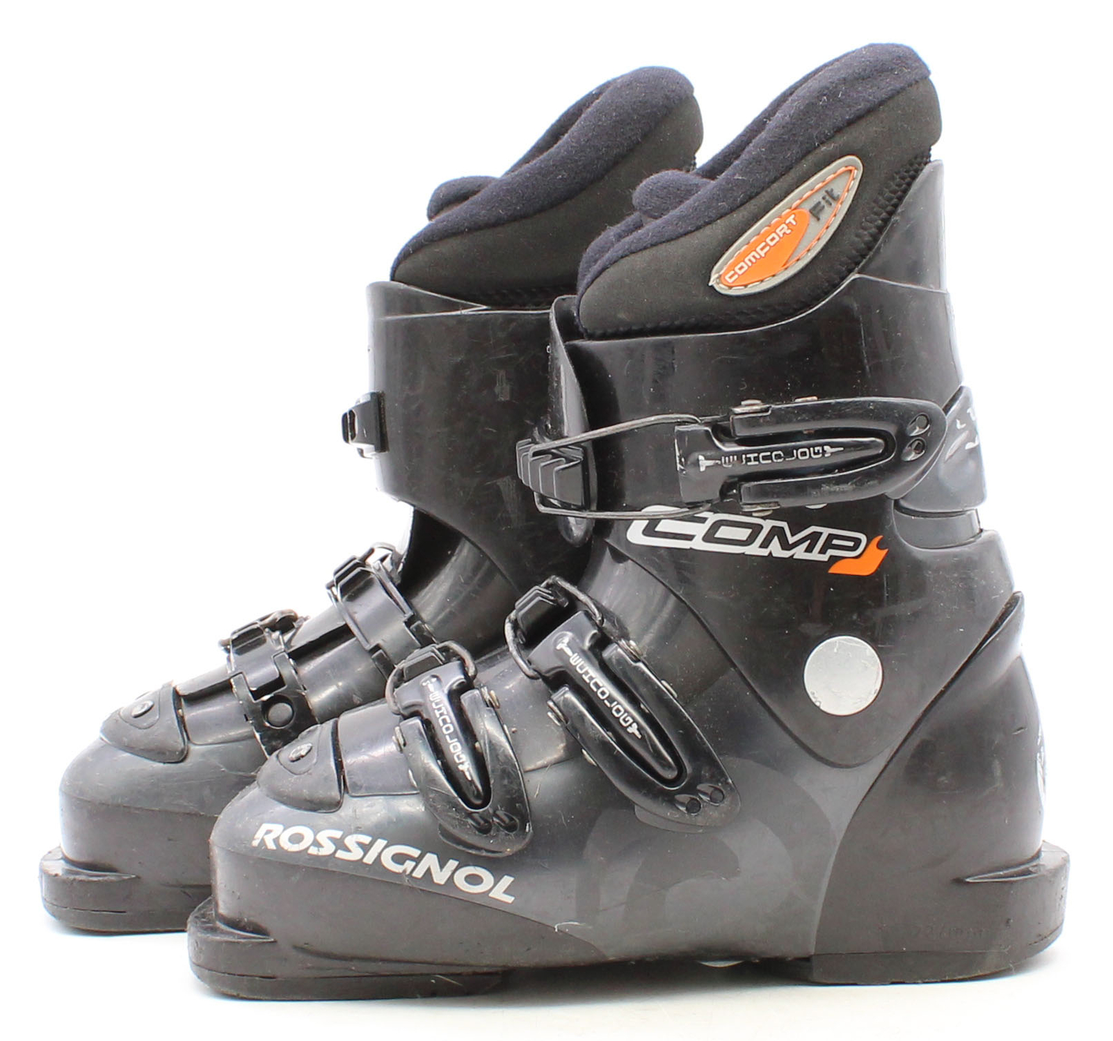 Rossignol Comp J3 Kids Ski Boots – White, 3-Buckle Downhill Boots With Adjustable Cuff, GripWalk Compatible