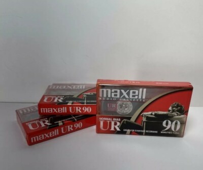 Lot of 3 Sealed Maxwell UR90 Blank Audio Cassette Tapes - 90 Min - NEW