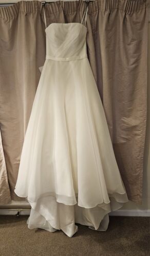 Justin Alexander Durham Size 16 UK - Ivory inc Detachable Bow & Lace Bolero - Picture 6 of 10