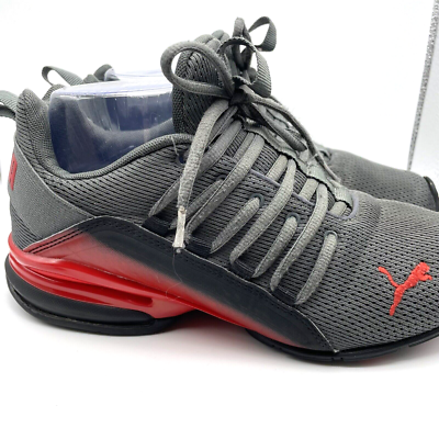 Puma Gray & Red Men\'s Axelion Interest Fade Running Shoes Size 9.5 Amazon.com | PUMA Kids Boys Axelion Interest Fade Running  main image 3