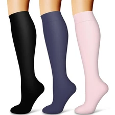 3 Pack Compression Socks Women & Men-Best Medical,Nursing,Travel, Flight