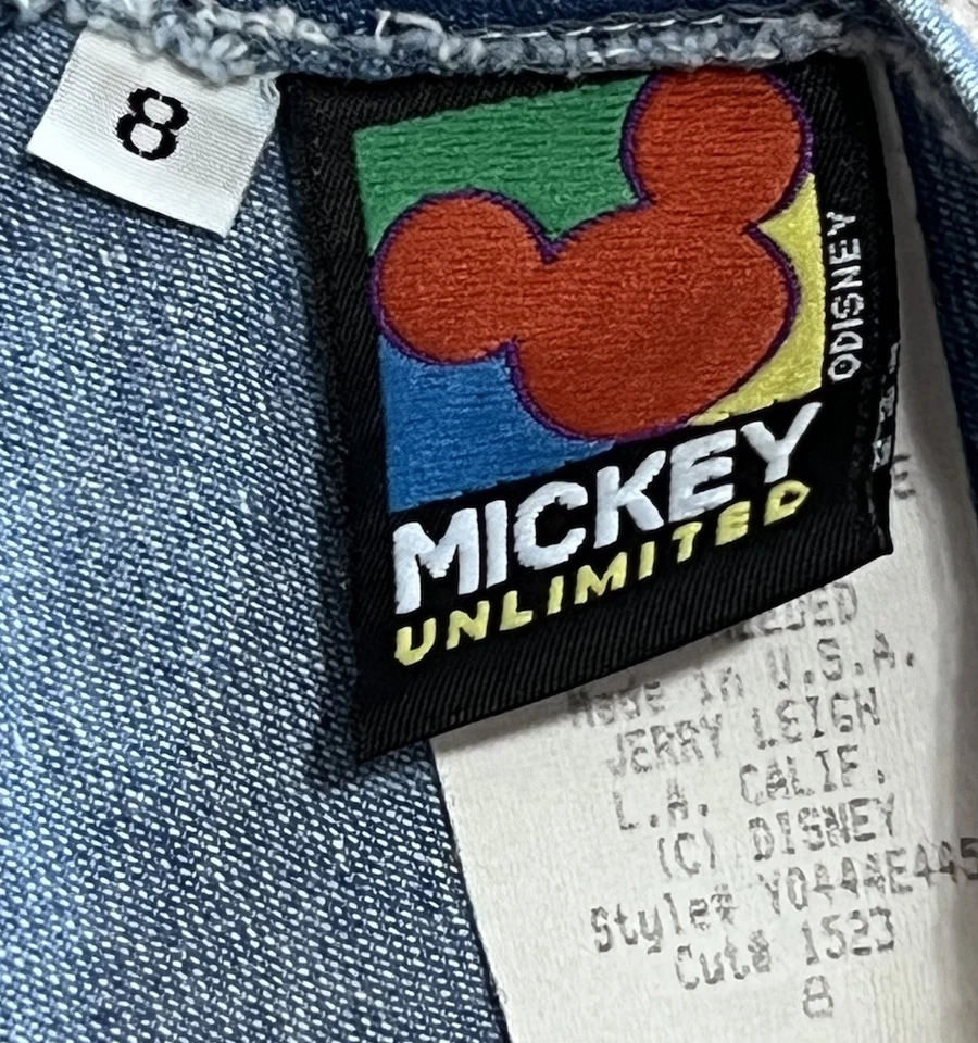 Vestido Jersey Mickey Unlimited Disney Jerry Leigh Denim Jean Niñas 8 Hecho en EE. UU. Foto 3 de 4