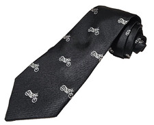 J.Crew Crewcuts Boys Silk Tie Black w/ Motorcycles Motorbikes 2.5" x 42" Age 2-7