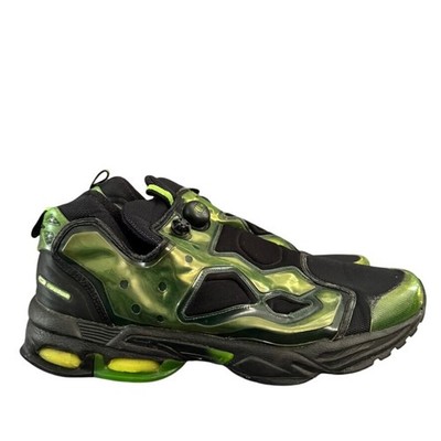 Vintage Reebok Instapump Fury DMX Sneakers Black Slime Green Mens 10 Size 14