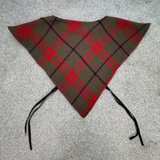 Vintage Juniorite Plaid Wool Poncho Womens Red Green  Black With Ties