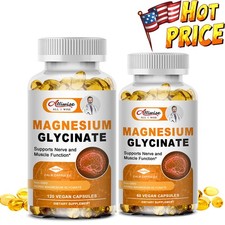 Magnesium Glycinate Stress  Anxiety Relief,Suppoer Healthy Bones 60/120 Pcs