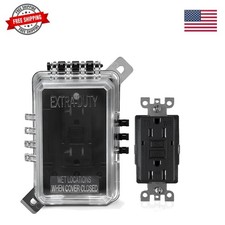 Outdoor GFCI Outlet with Extra-Duty Electric Cover, 20 Amp TRWR Self- GFI Rec...
