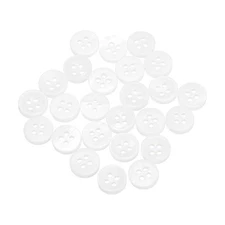 24Pcs Bowl Type Button, 4 Hole 11.5mm Mother of Pearl Buttons, White