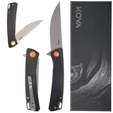 KOVA Vortex Folding Knife   2.95  D2 Drop-Point Blade, G10 Micarta Handle 2.5 oz