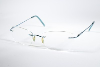 Emporium Brille EMP 7581 Unisex Blau Randlos Metall Eyewear Brille Brillengestell