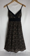 Roulette lace sun dress womens sz 6 adjustable straps fully lined back bow