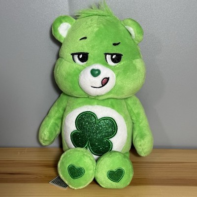 Care Bears Good Luck Bear 10'' Green Plush with 4 Leaf Clover 2022 Basic Fun