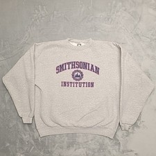 Smithsonian Institution Sweatshirt Mens Large Gray Crewneck Fabric Made in USA