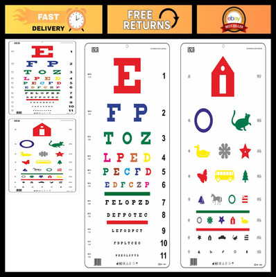 Color Vision Eye Chart for Distance Testing - 20ft Snellen & Kindergarten 22x11