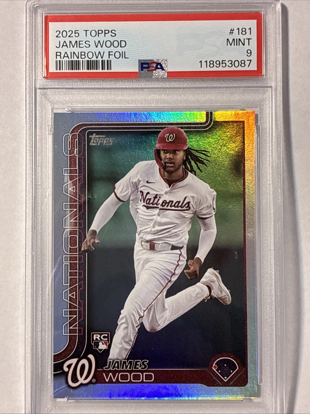 2025 Topps Series 1 - James Wood #181 Rainbow Foilboard (RC)