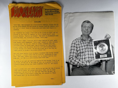 Clive Dunn Press Kit Original Vintage EMI Records Biografie Januar 1971