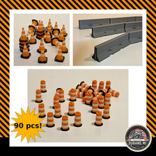 HO Scale Roadwork Scenery Lot 90pc Barriers C...