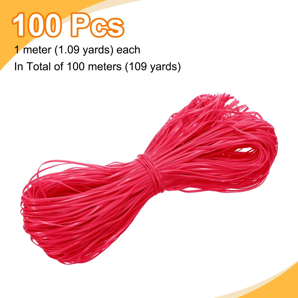 100pcs Plastic Landyard String, 1m Gimp Boondoggle Cord for Crafts, Red - Image 3 of 4