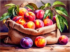Tile Mural Basket of Peaches Fruit Design Kitchen Bathroom Wall Art Backsplash