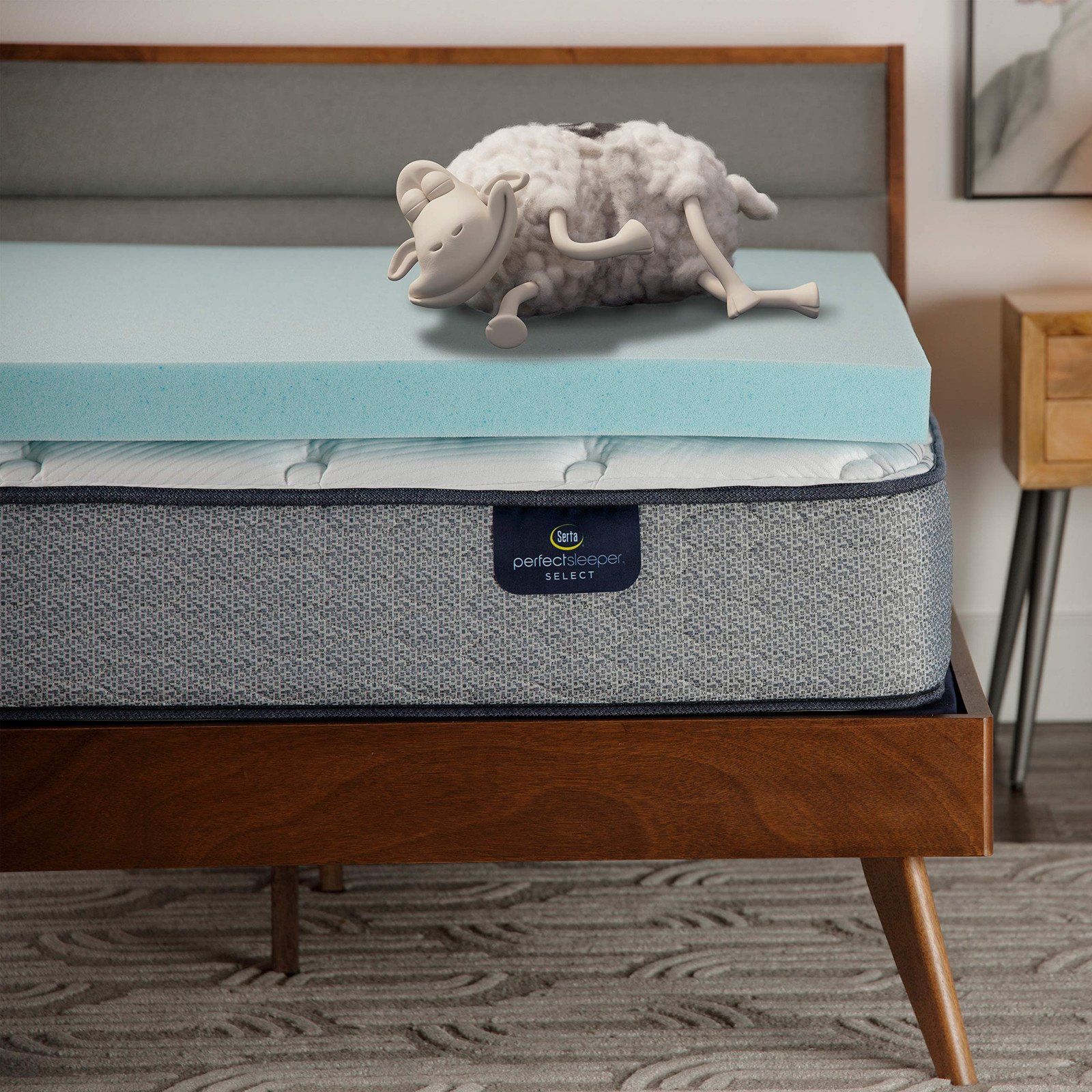 3-Inch ThermaGel Cooling Memory Foam Mattress Topper for Pressure Relief