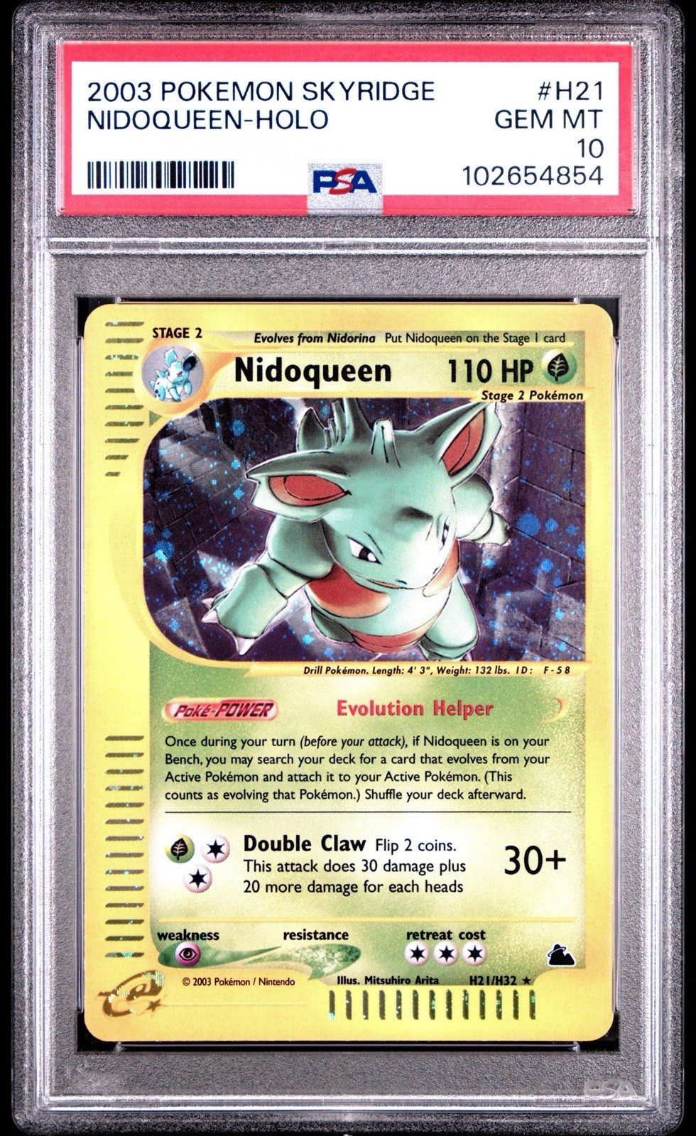Pokemon Nidoqueen Skyridge Holo Rare #H21 PSA 10 Gem Mint