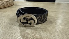Gucci Belt GG Supreme Caleido 1.5W Beige/Ebony/Black 90/36 Size