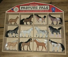 Melissa and Doug Pasture Pals 12 Collectible Fuzzy Flocked Horses In Wooden Case