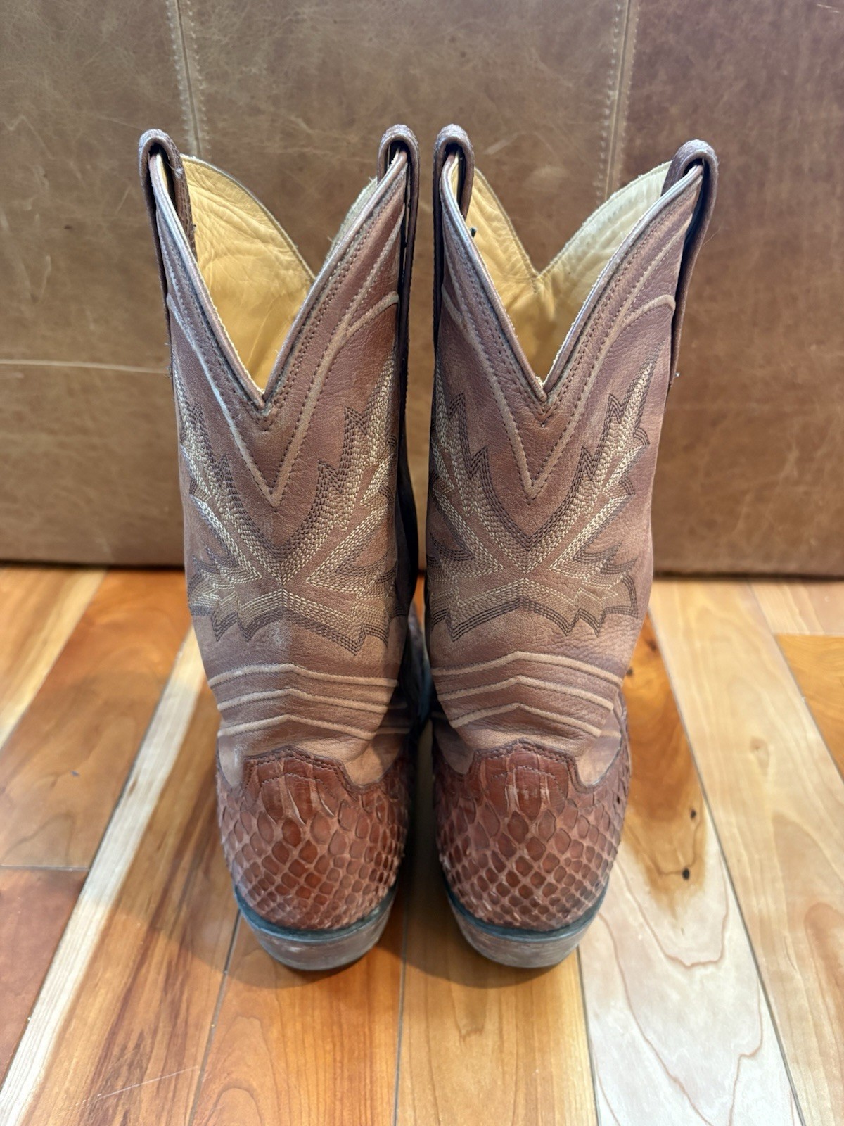 Tecovas The Barrett Snip Toe Python Skin Cowboy B… - image 5
