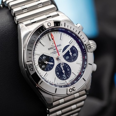 2026 Breitling Chronomat B01 42 Chronograph Silver Dial Men's AB0158101A1A1