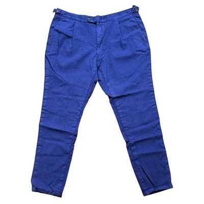 Suitsupply 36 US Men s Blue Ames Pleat pants wool blend Leomaster trousers
