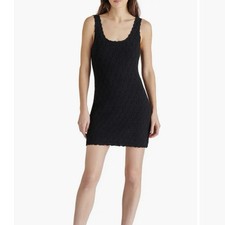 NWT Steve Madden Sleeveless Pointelle Black Minidress Size Medium