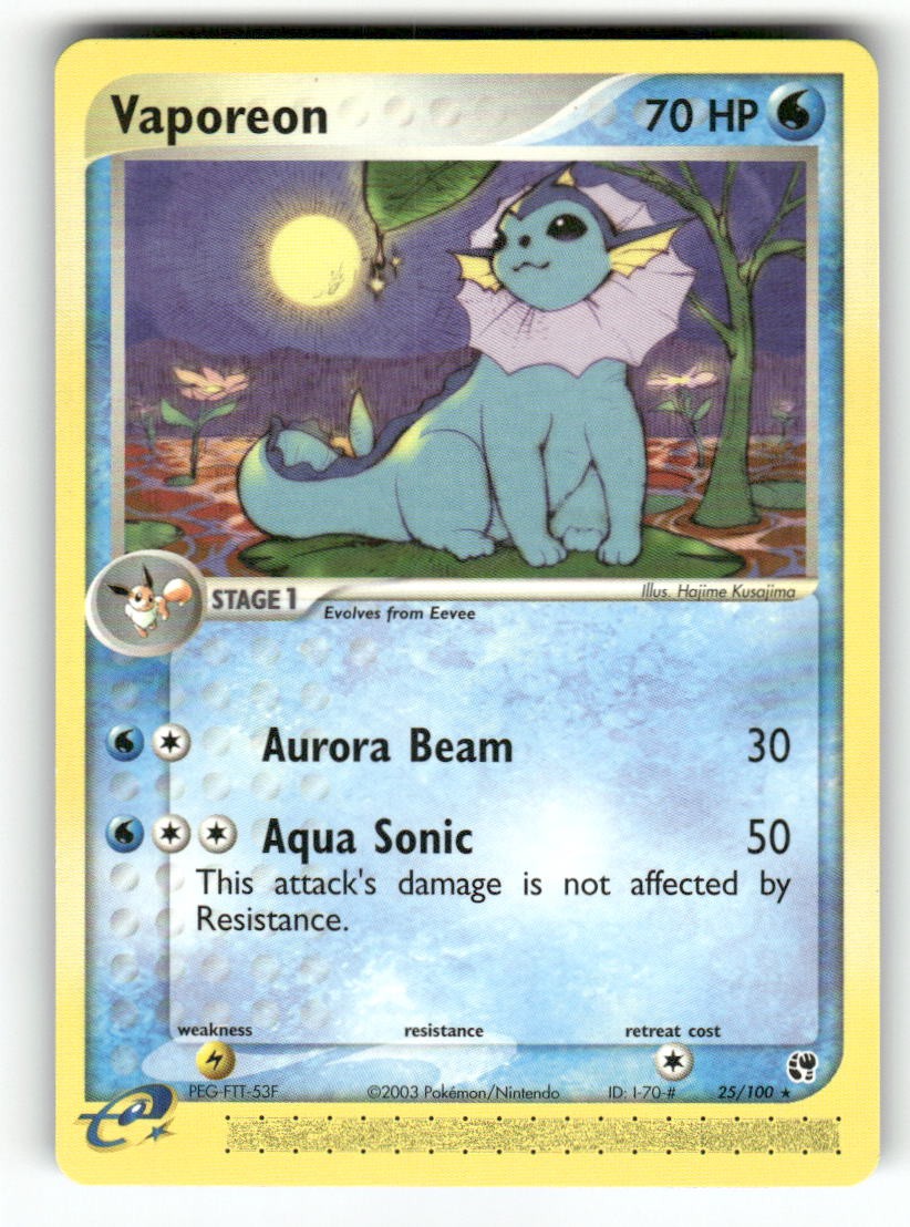 Vaporeon 25/100 - R Sandstorm Pokemon NM