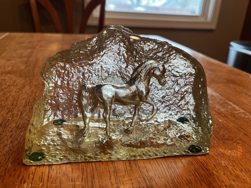Vintage Augustin Lucite Art Horse Signed