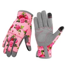 Leather Gardening Gloves for Women, Flexible Breathable Garden Gloves