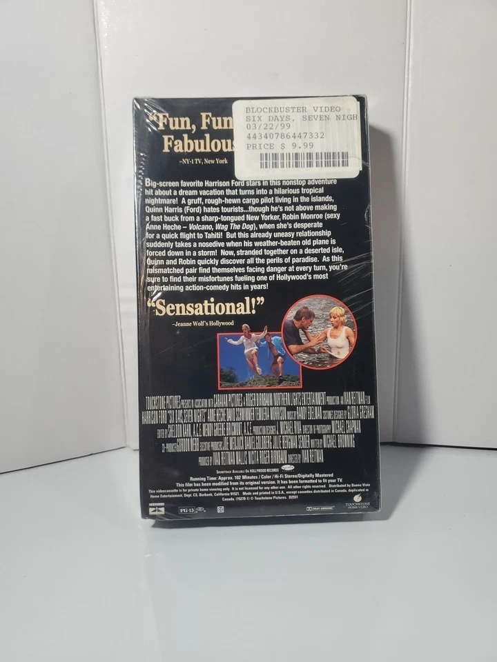 Six Days Seven Nights Sealed VHS  Harrison Ford Anne Heche Foto 3 de 3