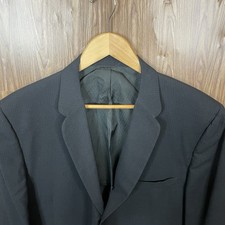Hammonton Park Vintage 1950s 1960s USA Made Sport Coat Mens 46R Black Solid Wool