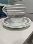 Vintage Corelle Cups & Saucers Set (4) Woodland Brown Milk USA
