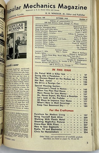 Popular Mechanics June-October 1953 Bound Volumes Great Condition,Missing Covers - Picture 11 of 13