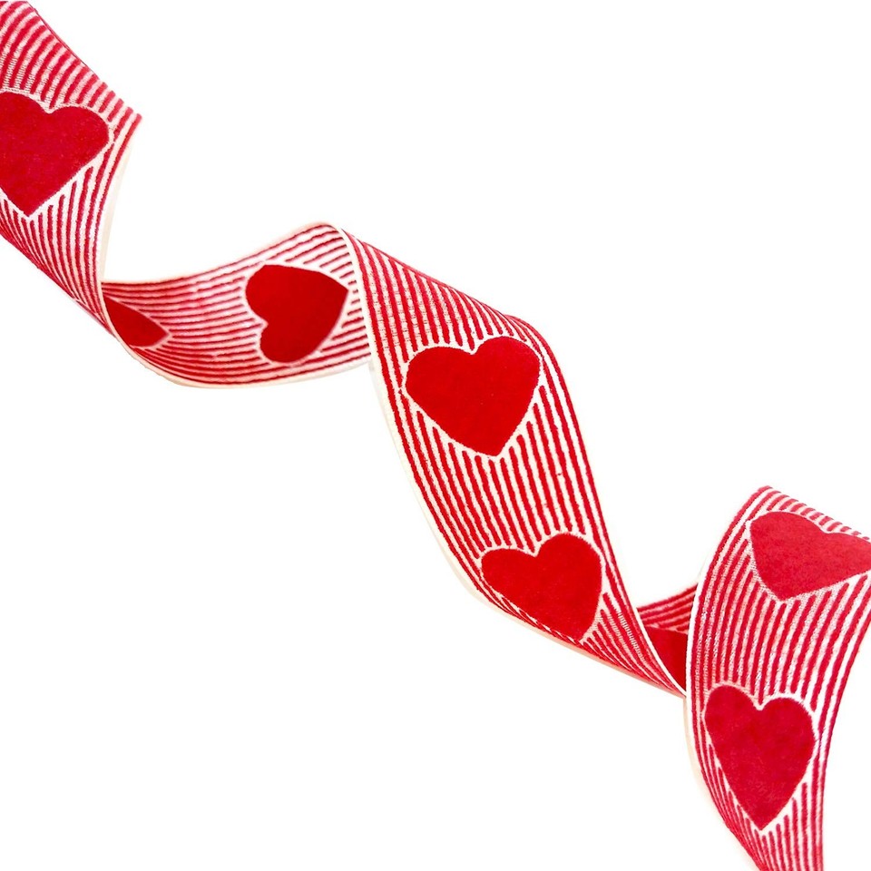 21.8 Yards Valentine's Day Ribbons Heart Ribbons for Valentine's Day ...