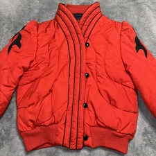 Vintage Mod Maid Bomber Jacket Medium Pagoda Shoulder Quilted Ski Jacket Korea