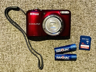Nikon Coolpix L29 16.1 MegaPixel Digital Camera 720p HD Video 16GB Card & Batt